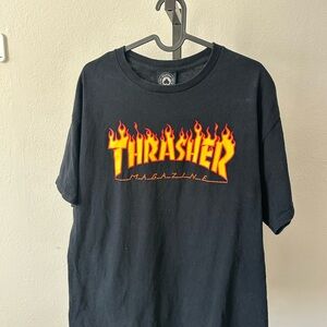 Thrasher Flame Logo Black Tee